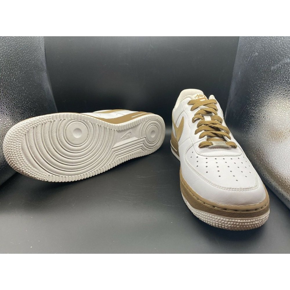 Nike Air Force 1 Low Top Brown And White New Sz 9 Mens/ Sz 10.5 Wmns Shoe